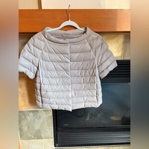 Herno Light Gray Quilted Crop Top